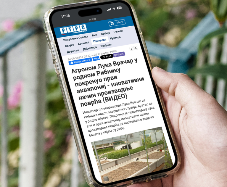 Агроном Лука Врачар у Рибнику покренуо први аквапониј у БиХ